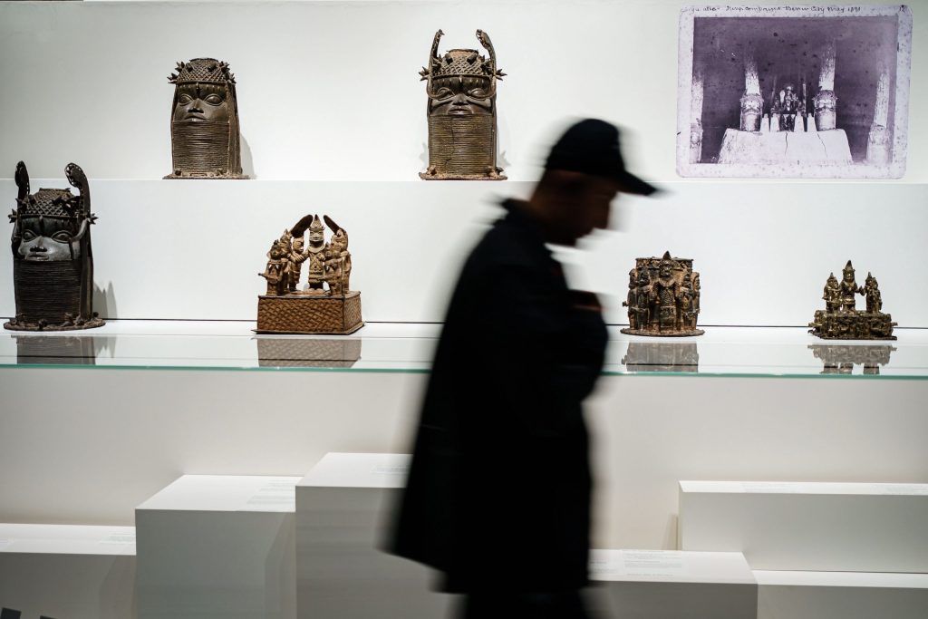 2. I «bronzi del Benin» esposti a Berlino nel settembre 2022 (Keystone)