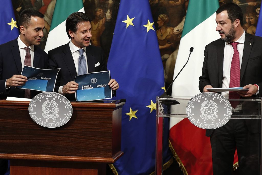 Luigi Di Maio, Giuseppe Conte e Matteo Salvini (Keystone)
