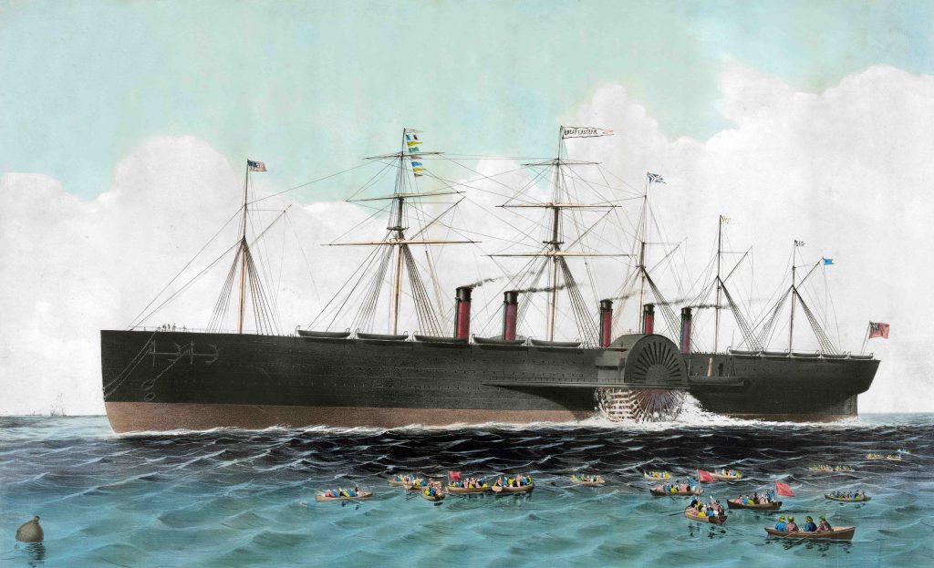 Litografia colorata a mano della SS Great Eastern (Charles Parsons 1821-1910)