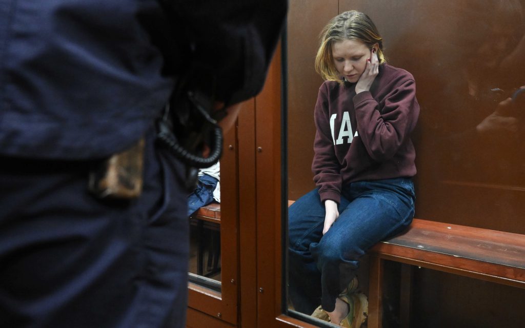 Daria Trepova in tribunale, Mosca (Keystone)