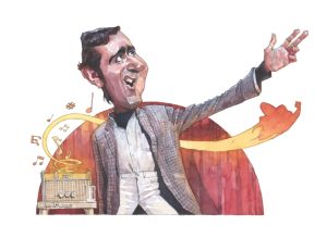 Andy Kaufman su Saturday Night Live nel 1975 mentre esegue la sigla di The Mighty Mouse (Leonardo Rodriguez)