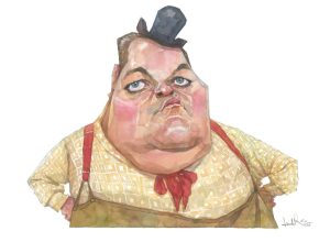 Roscoe «Fatty» Arbuckle nel ritratto di Leonardo Rodriguez. (L.R.)