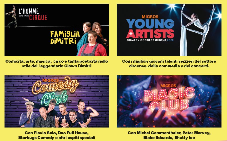 Quattro spettacoli per otto serate a... 9CHF l'una