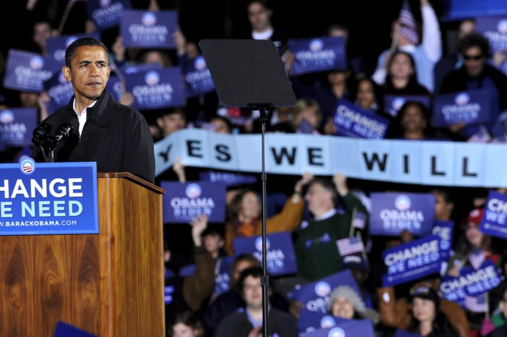 La riuscitissima campagna di Obama del 2008 è stata costruita attorno a Sì possiamo, Cambiamento e Speranza (Keystone)