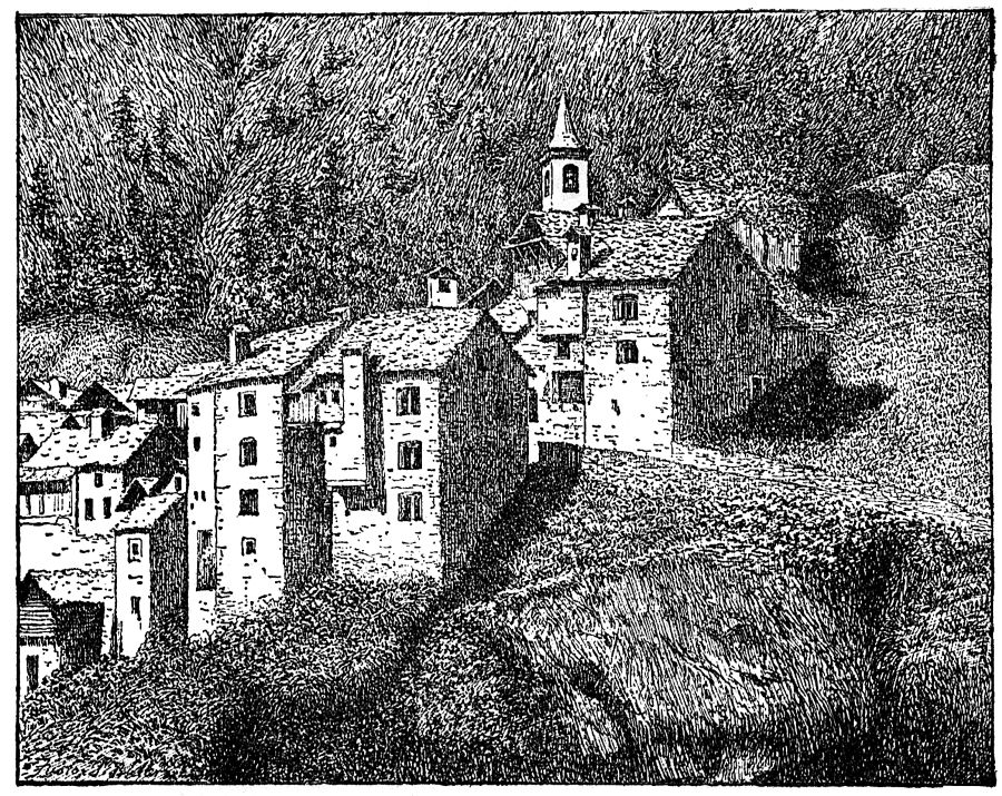 Il nucleo di Fusio tratteggiato da Samuel Butler nel suo volume Alps and Sanctuaries of Piedmont and the Canton Ticino.